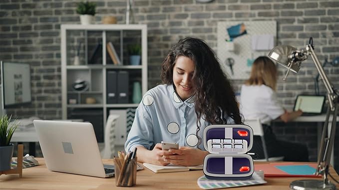 Case Compatible with SanDisk Extreme Pro/for SanDisk/for Crucial X10 X9 Pro Portable SSD 1TB 2TB 4TB 500GB External Solid State Drive, Travel Storage Bag for 2 SSD and SD Card - Dark Blue (Box Only)