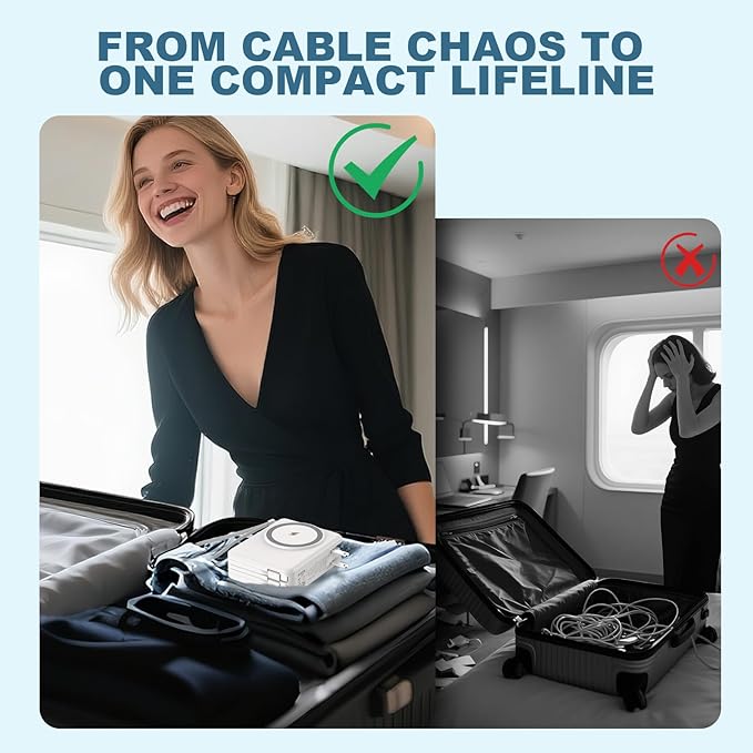 for Magsafe Battery Pack, 10000mAh Magnetic Portable Charger with USB C Cable, Travel Power Bank with Wall Plug Charger Block,Wireless Power Bank for iPhone 16/15/14/13/12/11 Series,Google,Galaxy