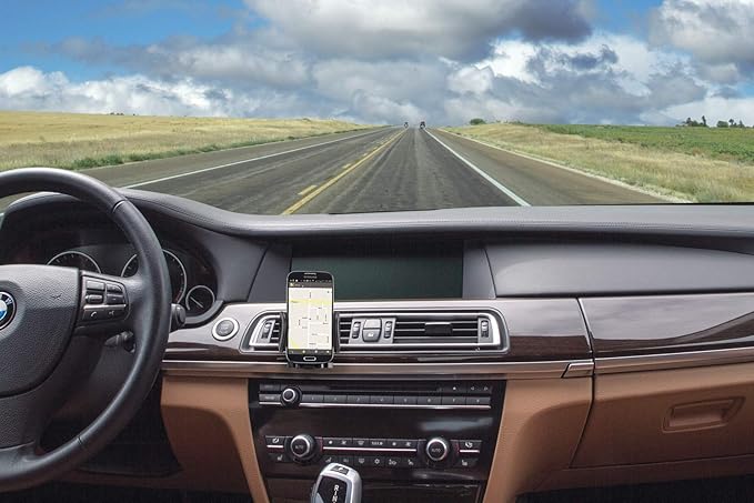 Scosche IHW10 4-in-1 Car Phone Holder Windshield, Dashboard, Vent, Cup Mount with Suction Cup | Dash, Vent or Windshield Mount | Stick Grip Suction Cup Base | Non-Magnetic | Black