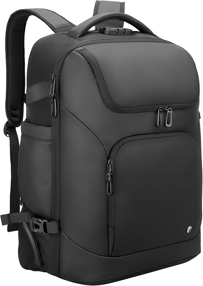 Backpack for Men,17.3" Anti Theft Convertible Laptop Backpack with Wheels,50L Rfid Personal Item Wheeled Backpack for Travel Business Work, Black