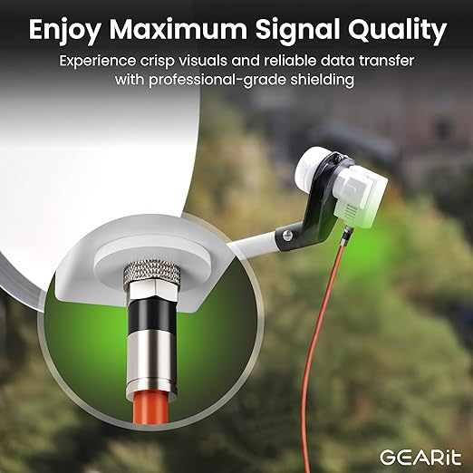 GEARit Coaxial Cable for Direct Burial (40ft) RG6 70 Ohm RF Rubber Boot Waterproof Underground in-Wall with Rubber Boot, High-Speed Internet, Broadband, Digital TV Aerial, Satellite Cable 40 Feet