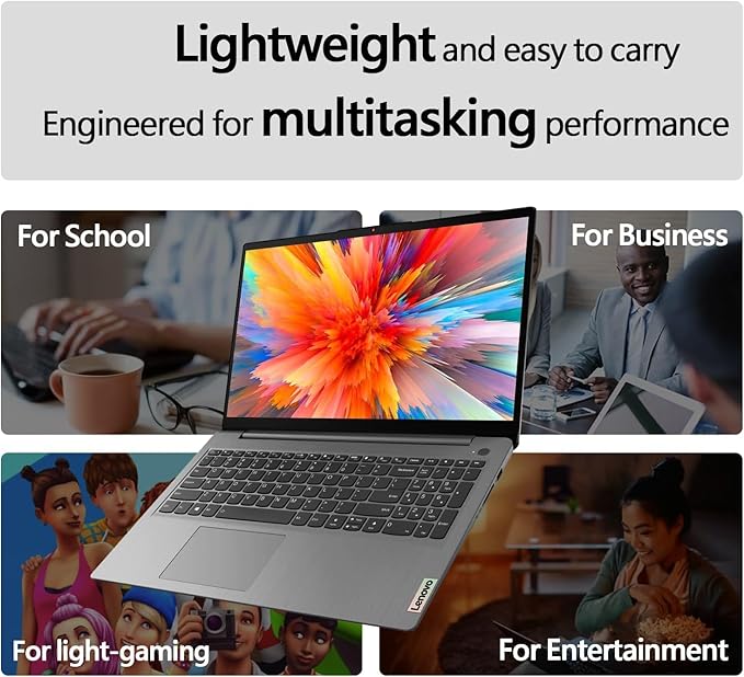 Lenovo IdeaPad 1 Student Laptop, 15.6" FHD Display, Intel Dual Core Processor, 8GB RAM, 128GB SSD + 128GB eMMC, 1 Year Office 365, Wi-Fi 6, SD Card Reader, W11H, Grey, Additional 1 Yr ADP