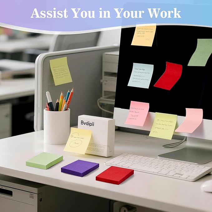(40 Pads) Sticky Notes 1.5x2 in, 16 Colors Post Self Stick Pad Its, Clean Removal Colorful Mini Pads Bulk for Office, Home, School,Teachers, Meeting, Notebooks