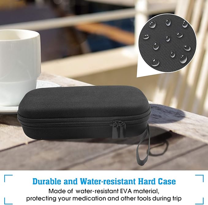 ProCase Insulin Cooler Travel Carrying Case, Diabetic Medication Organizer Insulated Cooling Bag with 2 Ice Packs for Insulin Pens Syringe Needle -Black