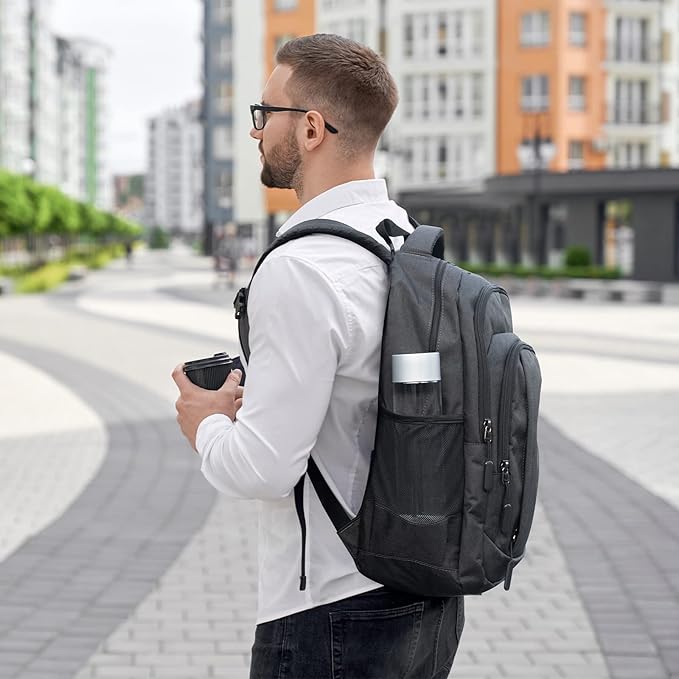 Laptop Backpack for Men Travel Backpack Water-Resistant 17.3 Inch Computer Backpack Work Business Black