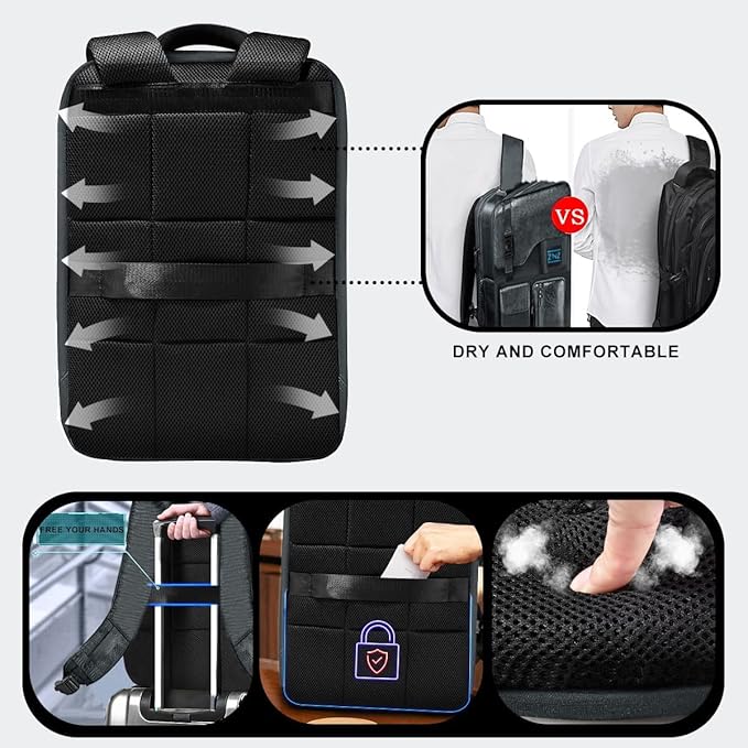 Slim & Expandable Laptop Backpack 15.6 Inch, Computer Rucksack Water Resistant Bag, Anti-Theft Travel Daypack for Men and Women-Gray