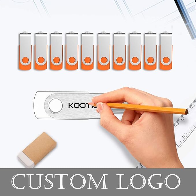 KOOTION 10 X 16 GB USB Flash Drive 16 gb Flash Drive Thumb Drive Memory Stick Pen Drive Keychain Design Orange
