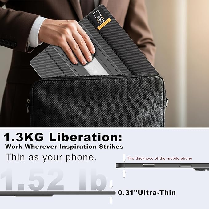 domyfan 16.1'' Laptop Screen Extender, 360° Rotating Detachable Stand/VESA Support, FHD 1200P IPS Portable Monitor, Plug & Play with HDMI/USB-A/Type-C, Compatible Win/Mac/Android