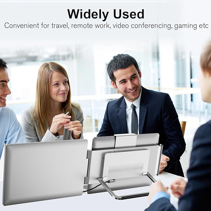 FHH Laptop Screen Extender, 14" FHD 1200P Dual Portable Monitor for Laptop- Travel Laptop Monitor Extender for 13-16.5" Type-C/HDMI/USB-A Plug & Play for Wins/Mac/Android/PS5