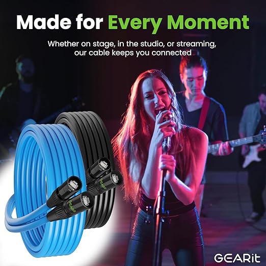 GEARit Shielded CAT6 Ethercon Cable (50 Feet) Professional Audio & Lighting RJ45 EtherCON-Compatible Cable for Studio, Stage, Concerts - 50ft Blue