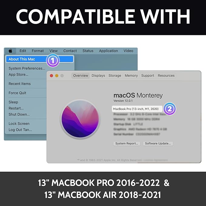 Magnetic 360° Privacy Screen for Macbook Pro 13 Inch (2016-2022, M1, M2), Removable Matte Anti Glare Blue Light Protector 4 Way Private Security Filter for 13.3" Mac Laptop Computer