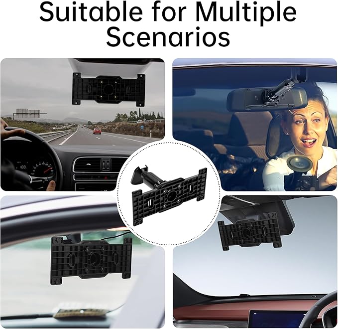 Dash Cam Mirror Mount, Rear View Mirror Dash Cam Mount Back Plate Panel Kit for 5.5" - 12" Rearview Mirror Dash Cams