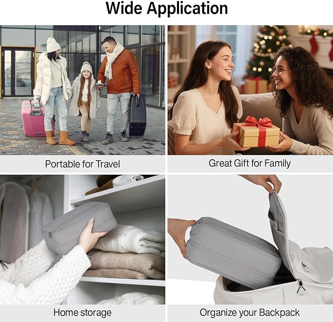 Compression Packing Cubes (Pack of 7), Expandable Luggage Organizer Bags, Hanke Packing Cubes for Travel, Double Zipper Durable Travel Packing Organizers for Suitcase Backpack and Carry-On