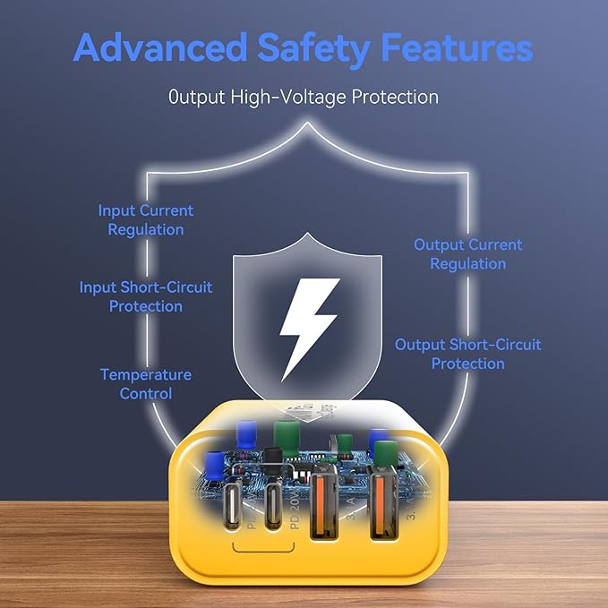 USB C Wall Fast Charger Block, 40W 4-Port Type C Chargers Fast Charging Blocks PD Power Charger Adapter+QC 3.0 USB Multiport Charger Brick for Phone 17/16/15/14/13/12 Pro Max, i-Pad, Galaxy S25-2Pack