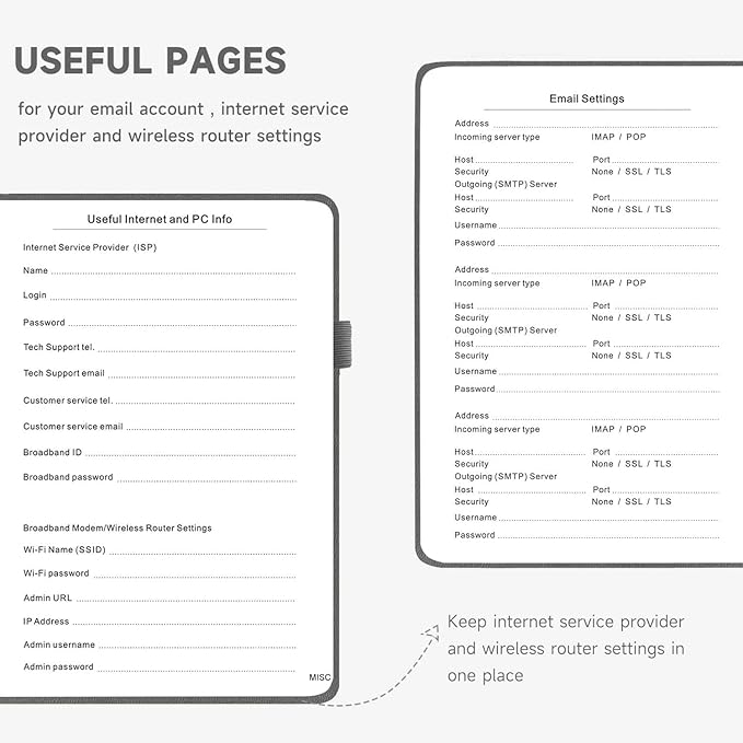 Password Book with Alphabetical Tabs – Hardcover Internet Address & Password Organizer – Password Keeper Notebook for Computer & Website – 7 x 10" Log-in Password Journal w/Thick Paper (Grey)