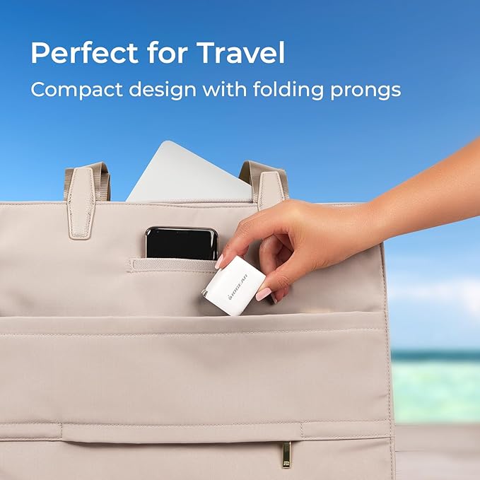 IOGEAR GearPower Dual USB-C 65W GaN Charger, PPS, 2 Port Fast Charger, Compact, Compatible with MacBook Pro/Air, Galaxy S20 and Above, iPhone 8 and Above - GPAWC65W