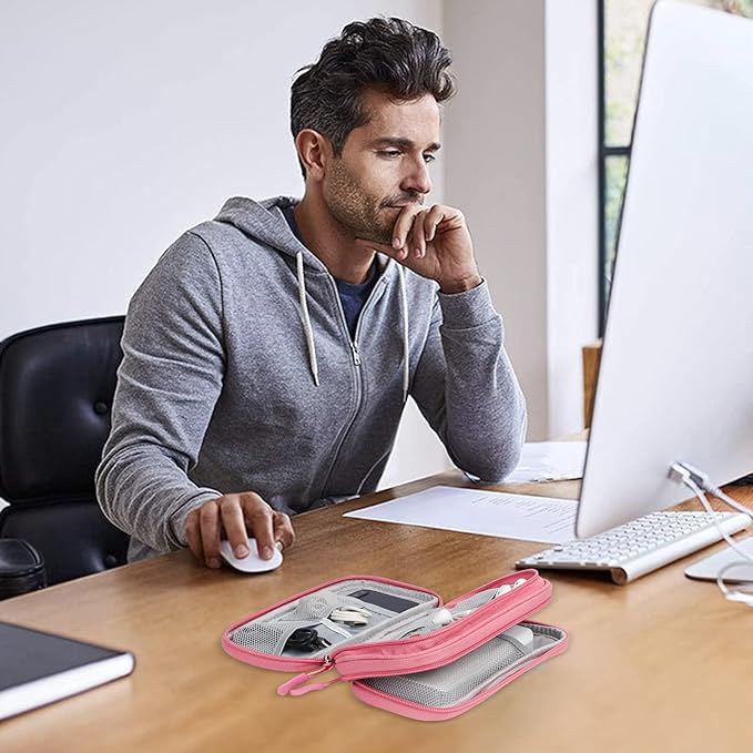 Skycase Pink Pencil Pouches - Double Layers Big Capacity Pencil Case Pouch, Waterproof Pen Bag Wide Opening, All-in-One Double Layers Pink Pouch Pencil Cases for Girls, Women Adults