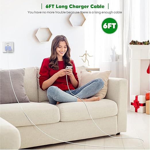 iPhone 14 13 12 Fast Charger,Super Fast Charging Block 2Pack Type C Charger Fast Charging Power Adapter with 6FT Quick USB C to Lightning Cable Compatible with iPhone 14/13/12/11/XS/XR/SE,iPad- Purple