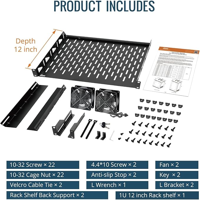 Tecmojo 9U Wall Mount Rack Cabinet, Heavy-Duty 176 Lbs High Load Capacity, 19” Enclosed Server Network Rack with Glass Door, 23.6” Deep – Elite Collection