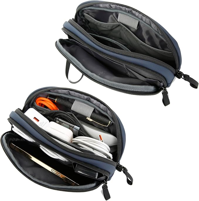 BANGE Cable Organizer Pouch, Travel Water Resistant Tech Accessories Bag Carry Storage,Electronic Organizer Accessory Case for Charger, Cables, Power Bank