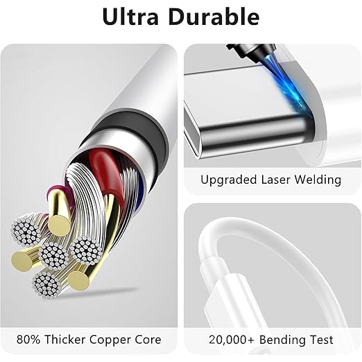 USB C Cable,3 Pack USB C to USB C Cable(3FT/6FT/10FT),60W Type C Charger Fast Charging Cord for iPhone 17 16 15 Pro/Plus/Pro Max,MacBook Pro,iPad Pro Air,Samsung S24/S24 Ultra