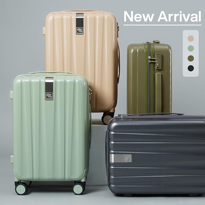 Hanke 29 Inch Luggage Suitcases With Spinner Wheels Lightweight PC hardside Rolling Suitcase With Travel Lock, Checked-Large 29-Inch(Cuba Sand)