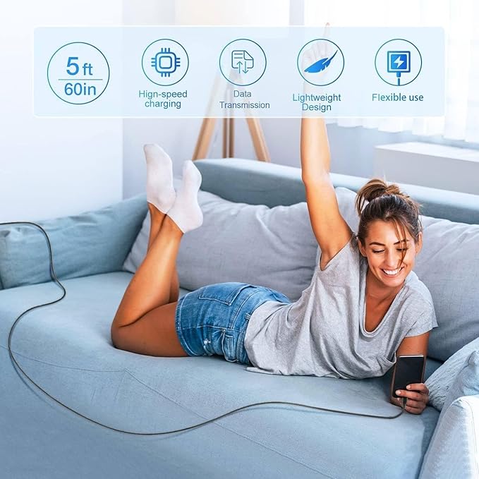 18W Motorola Fast Charger for Moto G Play (2023/2024), Moto G Power (2022/2023 5G), G 5G, Stylus (2022/2022 5G/2023/2023), Edge 2022/Edge+ 2022/2023 USB C to USB C Charging Cable (5FT)