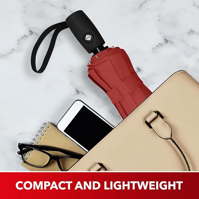 REPEL Windproof Travel Umbrella - Compact & Withstands Winds up to 85MPH , Strongest Premium Auto Folding Umbrella for Rain and Sun - Durable, Light & Portable for Women & Men , Fits Backpack & Cars