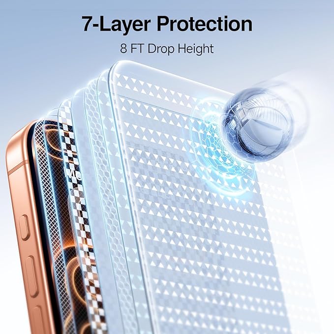 SMARTDEVIL 2 Pack Screen Protector for iPhone 17 Pro Max, Bubble-and-Dust-Free Box, HD Tempered Glass, Military Grade Shatterproof & Ultra Durable, Easy Installation