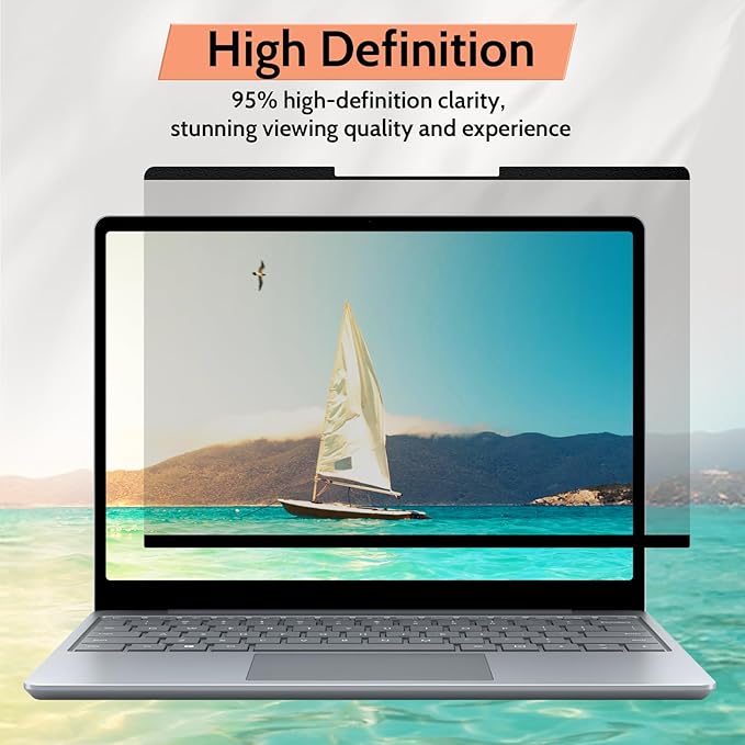 Mamol Magnetic Privacy Screen for 12.4 inch Microsoft Surface Laptop Go 3/2/1 Removable Anti Spy Glare Blue Light Filter, Surface Laptop Privacy Screen Protector 12.4 in