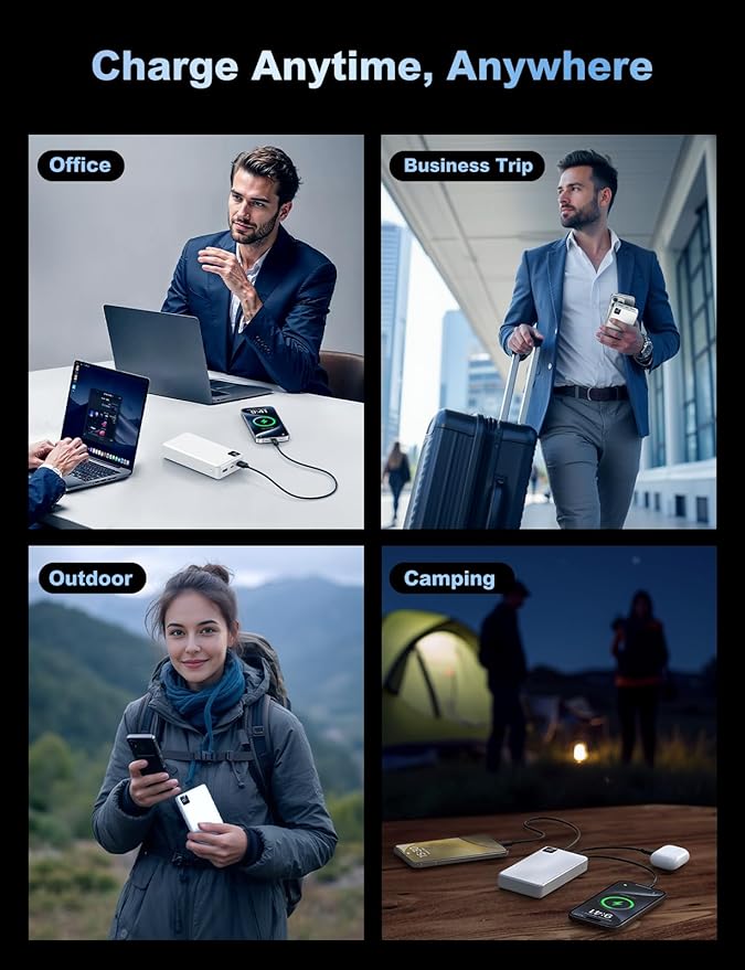 Portable Charger Power Bank 56800mAh Battery Pack-22.5W Fast Charging with USB C & LED Display, 3 Outputs High Capacity Portable Power Bank for iPhone 16/15/14/13 Series, Samsung, iPad etc