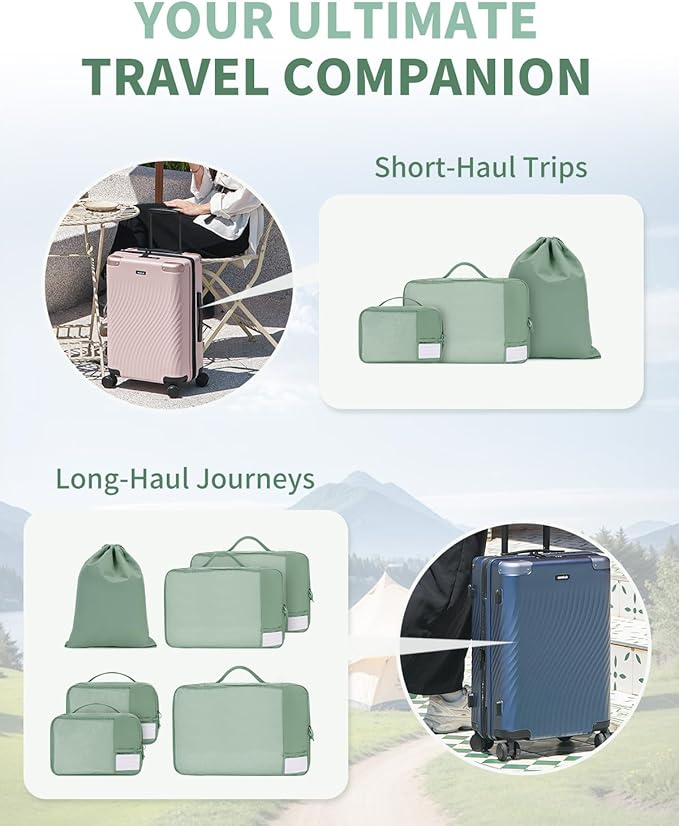 ECOHUB 4 Set /6 Set Packing Cubes for Travel Durable Suitcase Organizer Bags Set with Personalized Tag Various Sizes Travel Essentials Traveling Accessories for Luggage Machine Washable