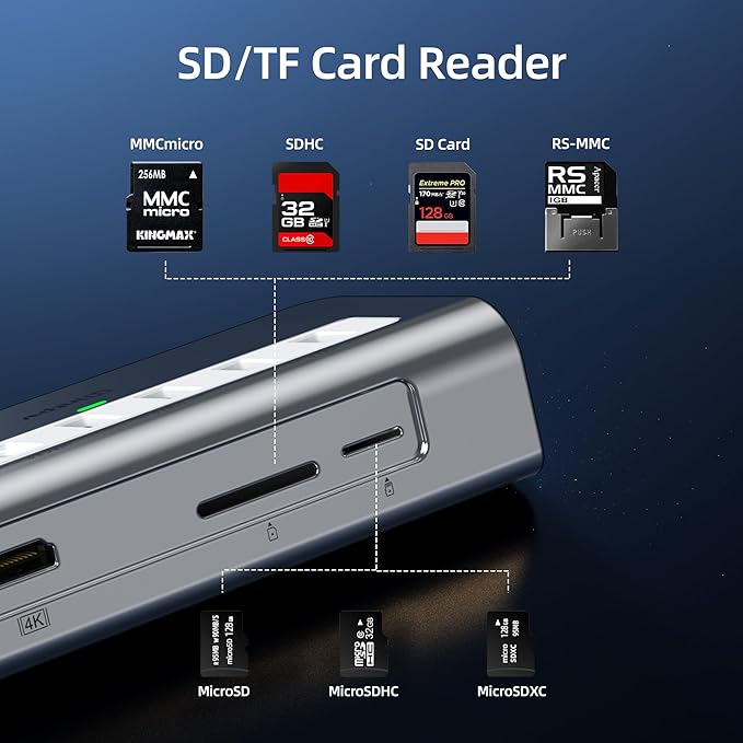 USB C Hub,Mosirui 9 in 1 USB C Hub Multiport Adapter with 4K HDMI,Type C 3.0 5Gbps,USB A 3.0/2.0,PD 100W, SD/TF Card Reader,USB C Dock for MacBook Pro/Air,iPad,iMac,iPhone,HP,Dell and More (3.3 Ft)