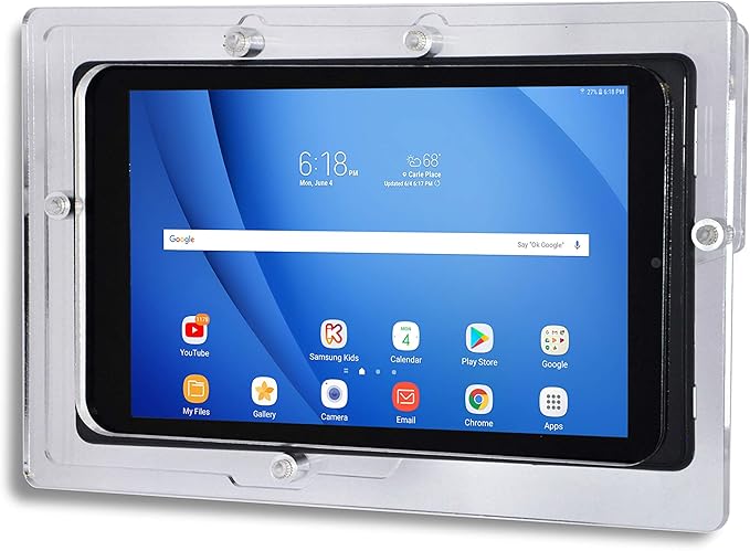 TABcare Security Anti-Theft Acrylic VESA Enclosure for Samsung Galaxy TAB S6 Lite 10.4 with Wall Mount Kit (White, TAB S6 Lite 10.4)
