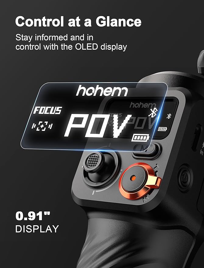 hohem iSteady M6 Kit Gimbal Stabilizer for Smartphone, 3-Axis Phone Gimbal with AI Tracking, Magnetic Fill Light, 18H Long Lasting Battery Stabilizer for iPhone & Android, Ideal for Video Recording