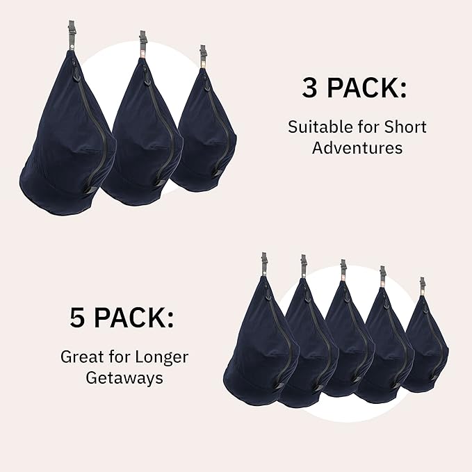 trtl Packing Pods, Midnight - Packing Cubes for Travel - Organizer Bags for Luggage to Maximize Space in Suitcase - Travel Packing Organizers - Includes Carry Strap - Comes with 3 Cube Sizes - 3 Pack