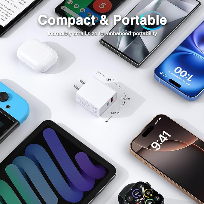 3 Pack 20W PD USB Charger, Dual-Port USB-C Wall Charger Plug in Block Station Type c Box Supper Fast Charging Brick for iPhone, Samsung Galaxy, Google Pixel, Motorola, Oneplus Kindle Cargador Cube
