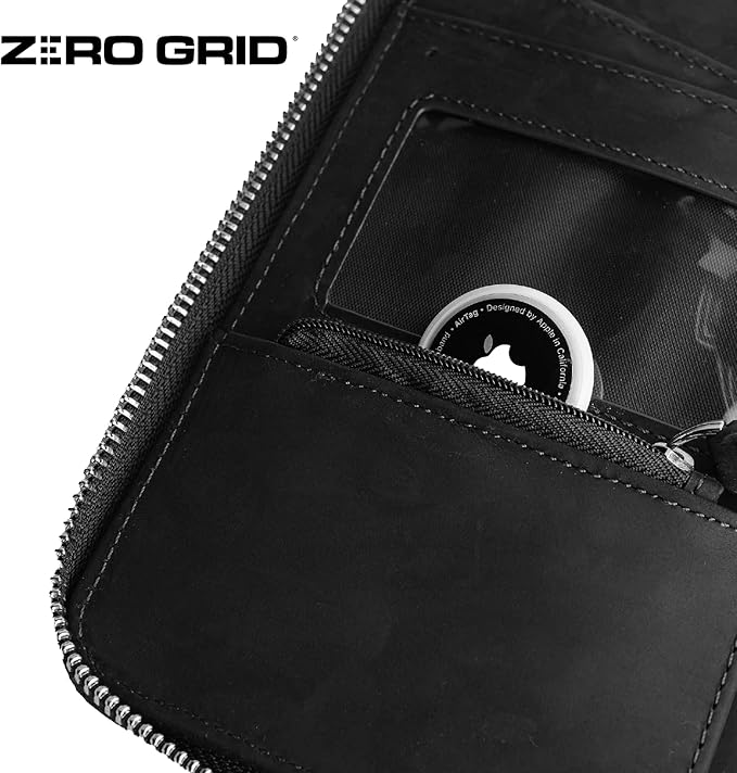 Leather Passport Holder for Family - RFID Blocking Travel Wallet for 6 Passports, Cards, Cash & More - Genuine Top Grain Leather Document Organizer with Wrist Strap, Key Ring & YKK Zipper - Midnight