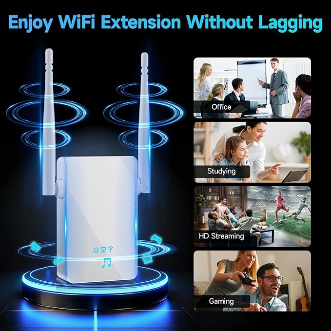 2026 WiFi Extender Signal Booster, New Gen Internet Booster for Home, 4X Faster, Covers up to 10,000 sq.ft, Wi-Fi Repeater with Ethernet Port, Wireless Long Range Amplifier, Easy Setup (White)