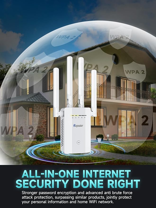 2026 New WiFi Extender Signal Booster for Home, Long Range WiFi Repeater Wireless Routers Signal Amplifier, Mesh WiFi 15X Faster Access Point with Ethernet Port, Easy Setup, 5 Working Mode