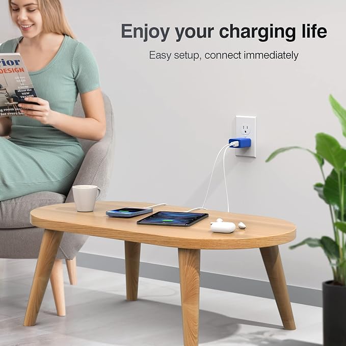 2 Pack USB C Charger, 20W PD Fast Charger Dual Port Plug Type C Charger Compatible for iPhone 12/13/14/15/16/17/Pro/Pro Max/Plus/X/SE3 iPad Pro Cube,Galaxy S25/S24 Dark Blue