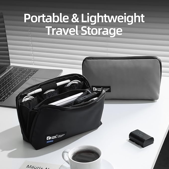 RIGHT AWAY Travel Tech Pouch,Waterproof Cord Case,Electronics Organizer Travel Case,Cable Organizer Storage Bag For Phone, Charger, Accessories(BLACK)