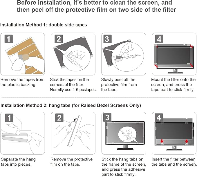 GUMIKE 27 inch Computer Privacy Screen Filter for 16:9 Aspect Ratio Widescreen Monitor - Blue Light Filter - Anti-Glare & Anti-Scratch Protector Film (27 Inch (Diagonal) - 16:9Aspect Ratio)