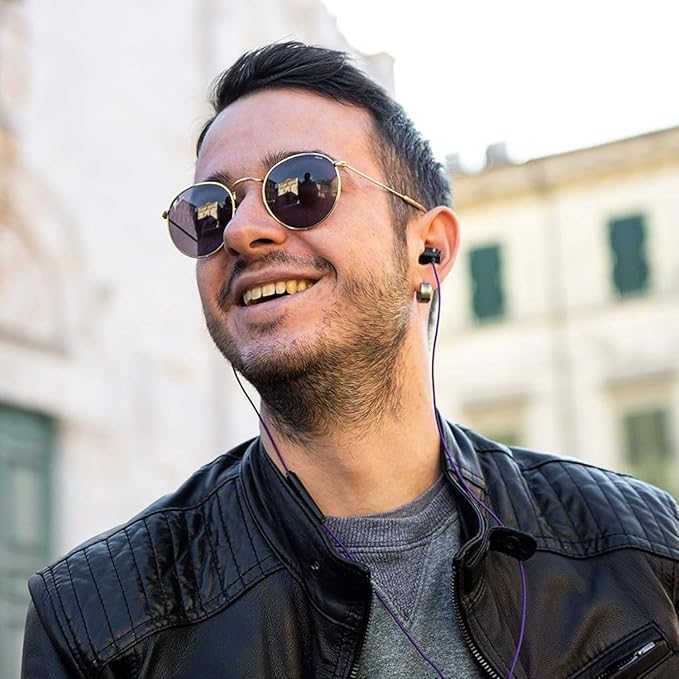 LUDOS Clamor USB C Headphones for iPhone 16 15 Pro Max Plus iPad Pro, 5 Years Warranty, USB-C Earbuds for Samsung Galaxy S24 S23 Ultra S22 S21 FE S20 A55 A54 A53, USB Type C Earphones - Purple