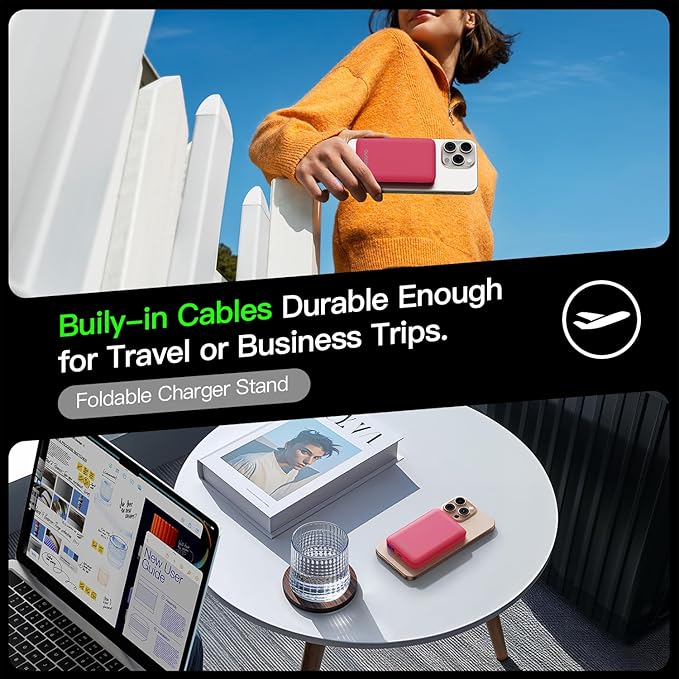 2025 Magnetic 15W Power Bank for iPhone,5000mAh Magsafe Battery Pack with 20w Fast Charging,Slim Magsafe Power Bank in&Out,with LED Display,Wireless Portable Charger for iPhone 16/15/14/13/12 Series