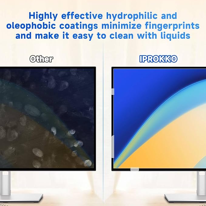 IPROKKO 【2 Pack】 27 inch Anti-Blue Light monitor Screen Protector for 16:9 Widescreen,Removable Anti Glare Blue Light Blocking Screen Filter,LED PC Anti-UV Eye Protection Filter Film