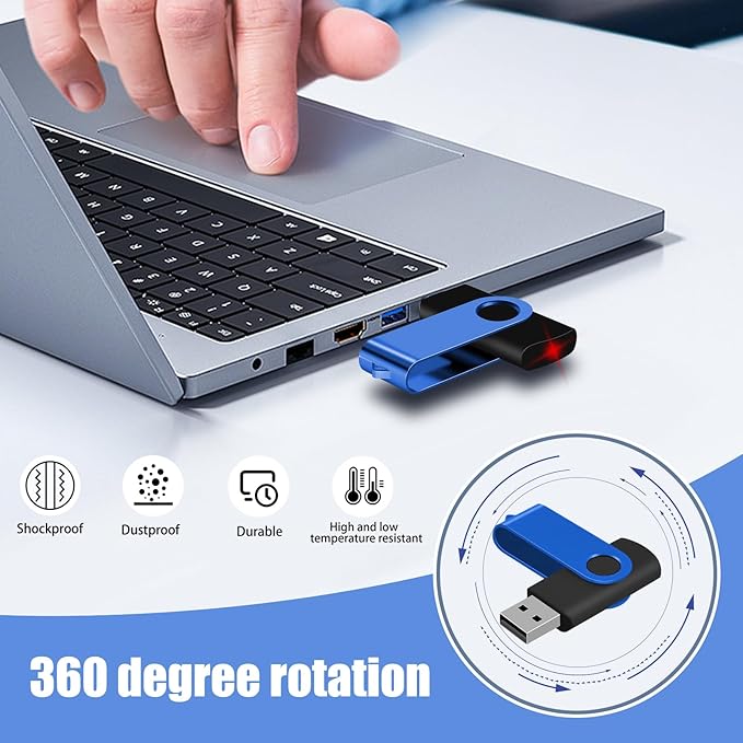 EASTBULL 4GB USB Flash Drive Bulk Thumb Drives 20 Pack with Lanyards USB 2.0 Jump Drive 4GB Memory Sticks Zip Drive Pen Drive for Storage and Backup Blue 20PCS 4GB
