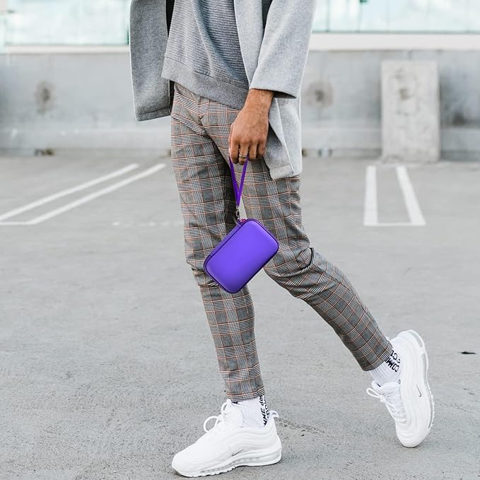 Travel Case for UCOMX for Nano/for Iseyyox/for LISEN/for RTOPS 3 in 1 Wireless Charger, Foldable Magnetic Charging Station Storage Holder Bag for Fast Charge Pad Cable and Adapter, Purple-Box Only