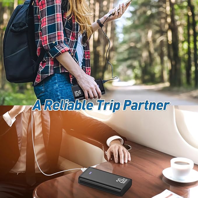 Power Bank 26800mAh USB C Fast Charging Portable Charger PD 20W Battery Pack with 5 Outputs, External Backup Battery Bank Phone Charger Compatible with iPhone,Pads,Samsung and More.