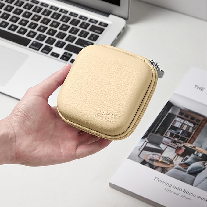 Charger Case for Macbook, Portable Tech Electronic Organizer Bag, Travel Storage Pouch for Laptop Accessories, MacBook Power Adapter, Charging Cords, USB, Power Bank (Light Khaki, M)